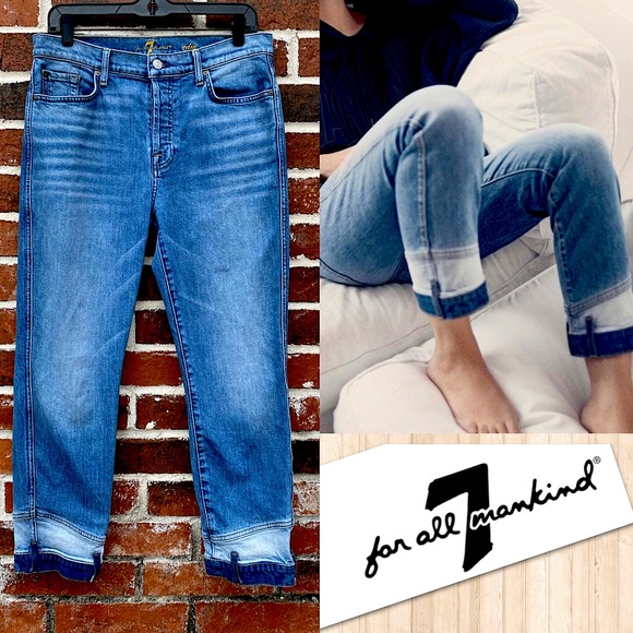 7 for all Mankind size 30 Edie waist hem jean - Picture 1 of 16
